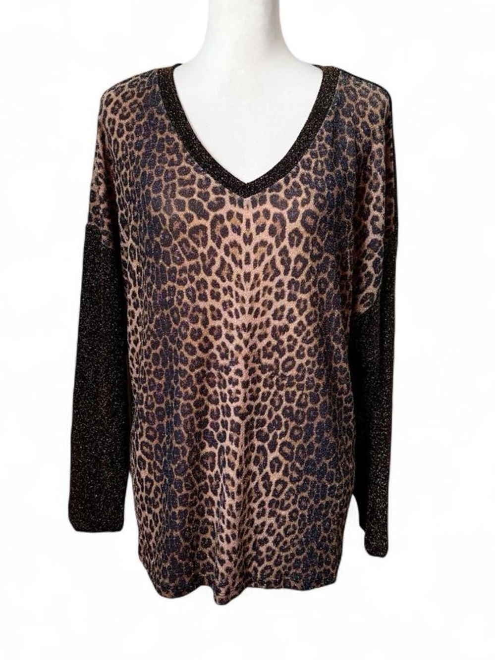 Vocal metallic leopard tunic